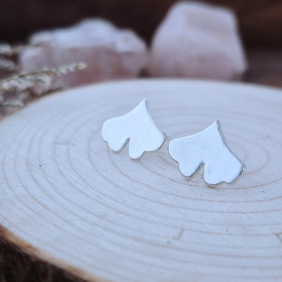 Srebrni uhani Ginko list - Ginkgo biloba