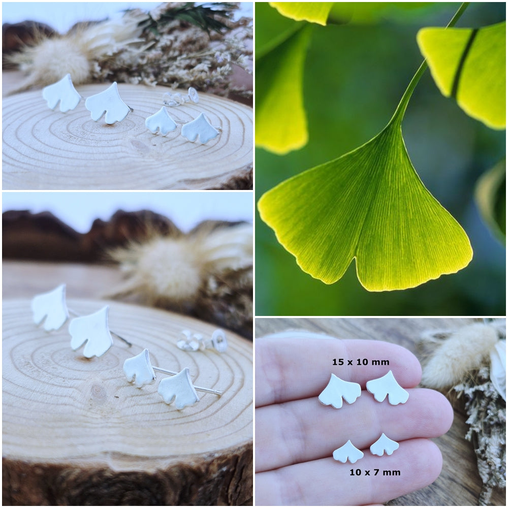Srebrni uhani Ginko list - Ginkgo biloba